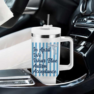 Autism Acceptance Tumbler With Handle In April We Wear Blue Support Neurodivergent TS14 Print Your Wear