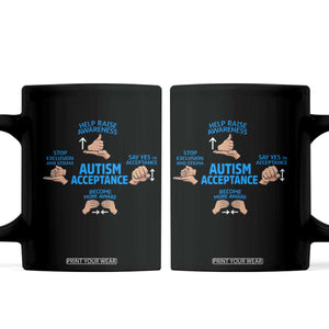 Autism Acceptance Coffee Mug Hand Neurodiversity SPED Teacher TS14 Black Print Your Wear