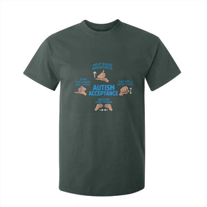 Autism Acceptance T Shirt For Kid Hand Neurodiversity SPED Teacher TS14 Dark Forest Green Print Your Wear