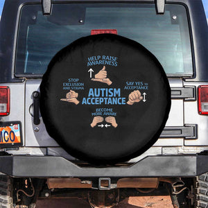 Autism Acceptance Spare Tire Cover Hand Neurodiversity SPED Teacher TS14 No hole Black Print Your Wear