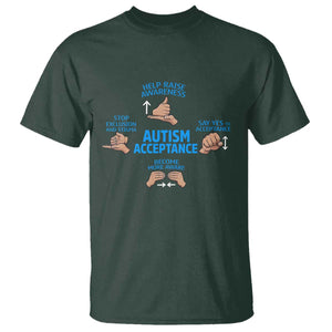 Autism Acceptance T Shirt Hand Neurodiversity SPED Teacher TS14 Dark Forest Green Print Your Wear