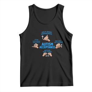 Autism Acceptance Tank Top Hand Neurodiversity SPED Teacher TS14 Black Print Your Wear