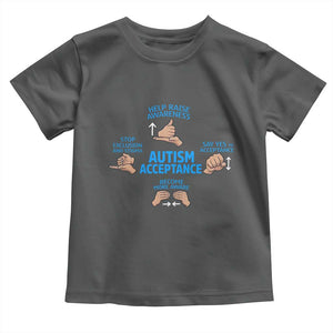 Autism Acceptance Toddler T Shirt Hand Neurodiversity SPED Teacher TS14 Dark Heather Print Your Wear