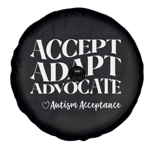 Autism Acceptance Spare Tire Cover Accept Adapt Advocate TS14 Print Your Wear