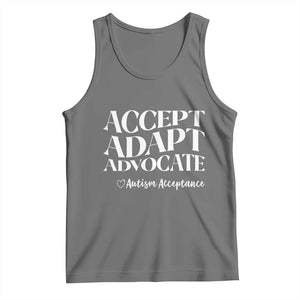 Autism Acceptance Tank Top Accept Adapt Advocate TS14 Black Heather Print Your Wear