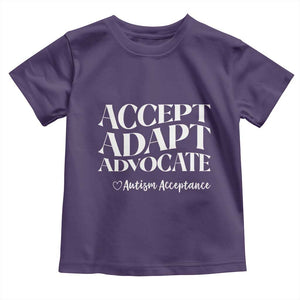Autism Acceptance Toddler T Shirt Accept Adapt Advocate TS14 Purple Print Your Wear