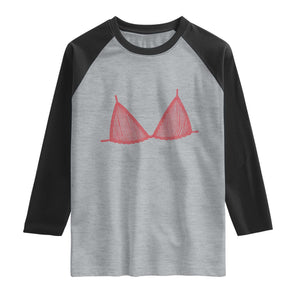 Coastal Bikini Raglan Shirt Girls Trip Matching Beach Weekend TS14 Heather Gray Black Print Your Wear