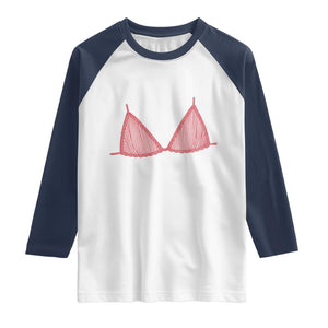 Coastal Bikini Raglan Shirt Girls Trip Matching Beach Weekend TS14 White Navy Print Your Wear