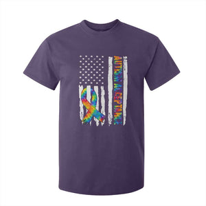 Autism Acceptance T Shirt For Kid US Flag Ribbon Support Neurodiversity TS14 Purple Print Your Wear