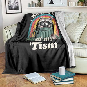 Be in Awe of My Tism Throw Blanket Funny Raccoon Autism Acceptance TS14 Print Your Wear