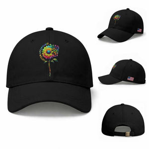 Autism Acceptance Baseball Cap Accept Understand Love Sunflower Puzzle TS14 Baseball Cap Universal Fit Black Print Your Wear