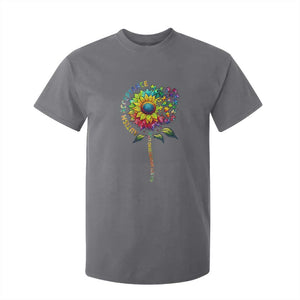 Autism Acceptance T Shirt For Kid Accept Understand Love Sunflower Puzzle TS14 Charcoal Print Your Wear