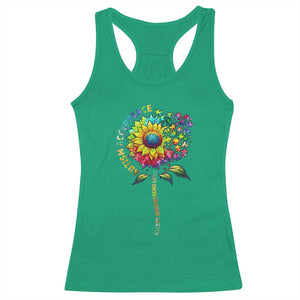 Autism Acceptance Racerback Tank Top Accept Understand Love Sunflower Puzzle TS14 Irish Green Print Your Wear