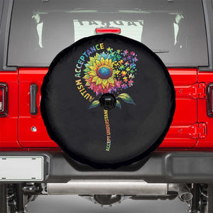 Autism Acceptance Spare Tire Cover Accept Understand Love Sunflower Puzzle TS14 Black Print Your Wear