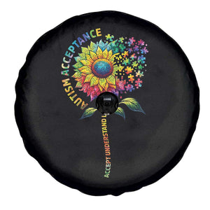 Autism Acceptance Spare Tire Cover Accept Understand Love Sunflower Puzzle TS14 Print Your Wear