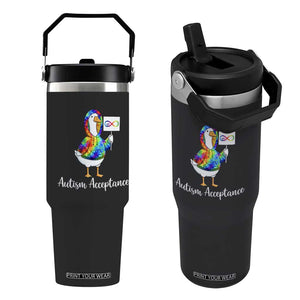 Autism Acceptance Flip Straw Tumbler Accept Understand Love Support Neurodivergent TS14 One Size: 30 oz Black Print Your Wear