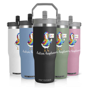 Autism Acceptance Flip Straw Tumbler Accept Understand Love Support Neurodivergent TS14 Print Your Wear