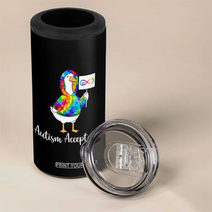 Autism Acceptance 4 in 1 Can Cooler Tumbler Accept Understand Love Support Neurodivergent TS14 Print Your Wear