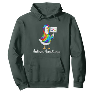 Autism Acceptance Hoodie Accept Understand Love Support Neurodivergent TS14 Dark Forest Green Print Your Wear