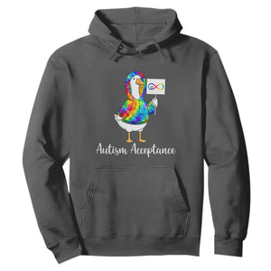 Autism Acceptance Hoodie Accept Understand Love Support Neurodivergent TS14 Dark Heather Print Your Wear