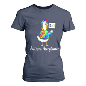 Autism Acceptance T Shirt For Women Accept Understand Love Support Neurodivergent TS14 Navy Print Your Wear