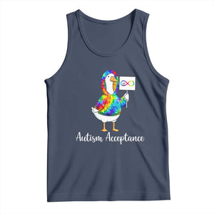 Autism Acceptance Tank Top Accept Understand Love Support Neurodivergent TS14 Navy Print Your Wear