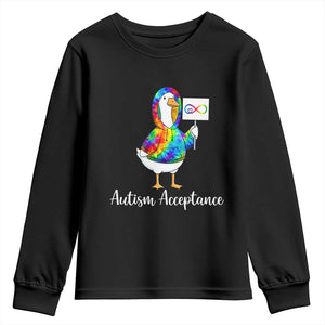 Autism Acceptance Youth Sweatshirt Accept Understand Love Support Neurodivergent TS14 Black Print Your Wear