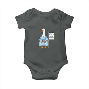 Autism Acceptance Baby Onesie Neurodivergent Awareness Silly Goose Support TS14 Dark Heather Print Your Wear
