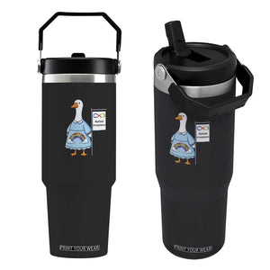 Autism Acceptance Flip Straw Tumbler Neurodivergent Awareness Silly Goose Support TS14 One Size: 30 oz Black Print Your Wear