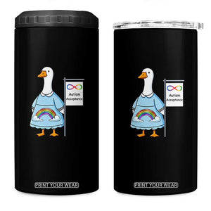 Autism Acceptance 4 in 1 Can Cooler Tumbler Neurodivergent Awareness Silly Goose Support TS14 One Size: 16 oz Black Print Your Wear