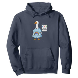 Autism Acceptance Hoodie Neurodivergent Awareness Silly Goose Support TS14 Navy Print Your Wear