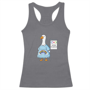 Autism Acceptance Racerback Tank Top Neurodivergent Awareness Silly Goose Support TS14 Charcoal Print Your Wear