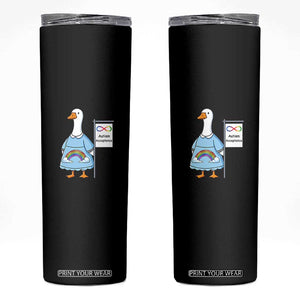 Autism Acceptance Skinny Tumbler Neurodivergent Awareness Silly Goose Support TS14 Black Print Your Wear