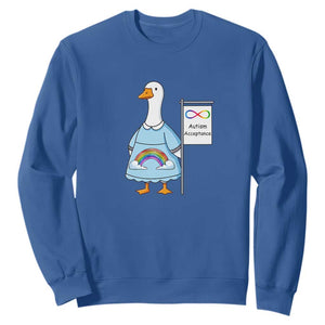Autism Acceptance Sweatshirt Neurodivergent Awareness Silly Goose Support TS14 Royal Blue Print Your Wear