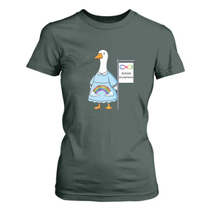 Autism Acceptance T Shirt For Women Neurodivergent Awareness Silly Goose Support TS14 Dark Forest Green Print Your Wear