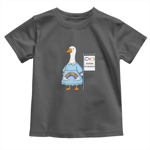 Autism Acceptance Toddler T Shirt Neurodivergent Awareness Silly Goose Support TS14 Dark Heather Print Your Wear