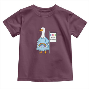 Autism Acceptance Toddler T Shirt Neurodivergent Awareness Silly Goose Support TS14 Maroon Print Your Wear
