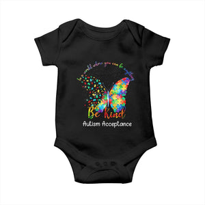 Autism Acceptance Baby Onesie In A World Where You Can Be Anything Be Kind Butterfly Puzzle TS14 Black Print Your Wear
