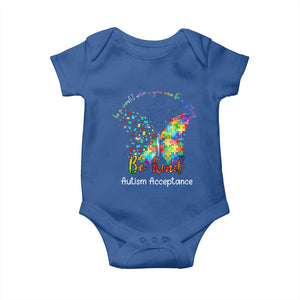 Autism Acceptance Baby Onesie In A World Where You Can Be Anything Be Kind Butterfly Puzzle TS14 Royal Blue Print Your Wear