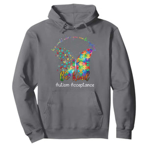 Autism Acceptance Hoodie In A World Where You Can Be Anything Be Kind Butterfly Puzzle TS14 Charcoal Print Your Wear