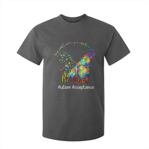 Autism Acceptance T Shirt For Kid In A World Where You Can Be Anything Be Kind Butterfly Puzzle TS14 Dark Heather Print Your Wear