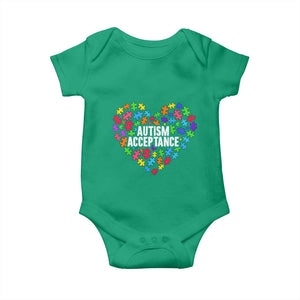Autism Acceptance Baby Onesie Love Heart Puzzle Piece Gift TS14 Irish Green Print Your Wear