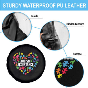 Autism Acceptance Spare Tire Cover Love Heart Puzzle Piece Gift TS14 Print Your Wear