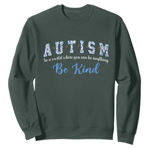 Autism Awareness Sweatshirt Neurodivergent Pride Infinity Symbol Support TS14 Dark Forest Green Print Your Wear