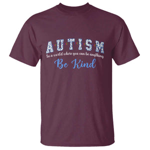 Autism Awareness T Shirt Neurodivergent Pride Infinity Symbol Support TS14 Maroon Print Your Wear
