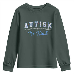 Autism Awareness Youth Sweatshirt Neurodivergent Pride Infinity Symbol Support TS14 Dark Forest Green Print Your Wear