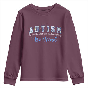 Autism Awareness Youth Sweatshirt Neurodivergent Pride Infinity Symbol Support TS14 Maroon Print Your Wear