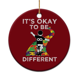 Autism Acceptance Ceramic Ornament It's Okay To Be Different TS14 1pc Red Print Your Wear