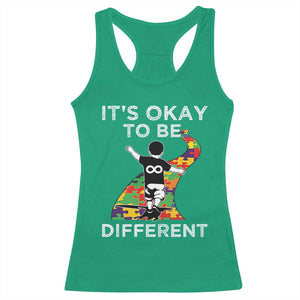 Autism Acceptance Racerback Tank Top It's Okay To Be Different TS14 Irish Green Print Your Wear