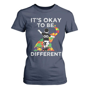Autism Acceptance T Shirt For Women It's Okay To Be Different TS14 Navy Print Your Wear